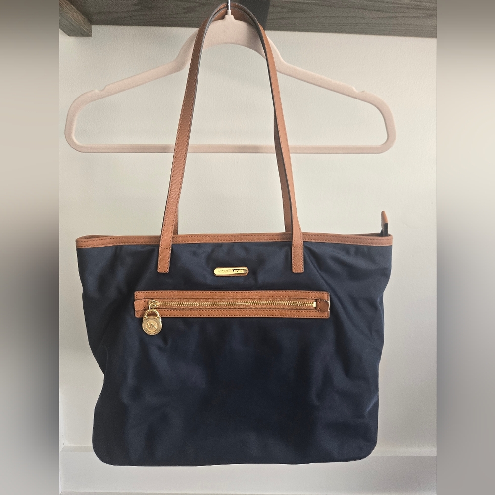Michael Kors Navy and Tan Tote
